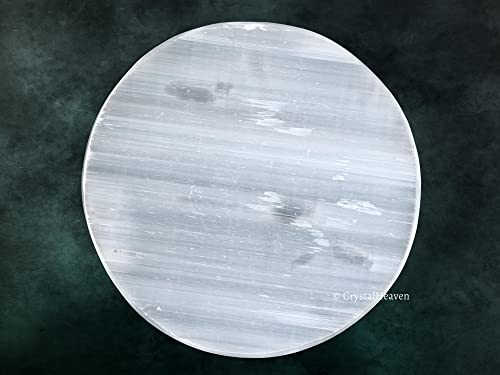 Image of Crystal Heaven Certified Selenite Crystal Charging Plate, 3 Inch Selenite Plate For Crystal Cleansing Re-Energy Work, Meditation And Pooja