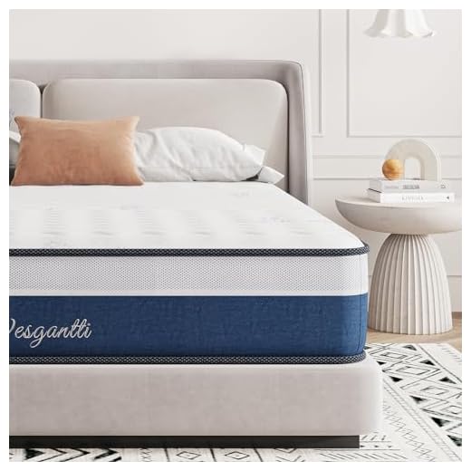 Vesgantti Materasso una Piazza e Mezza, 140x190 Alto 22 cm, Materasso a molle ibride con memory foam traspirante e molleggio rigido avvolto singolarmente