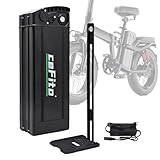 Cefito 48V 20Ah Battery with 2A Charger, Safety Lock and Portable Handle, for 100-1000W Folding Bike Motors, No Bottom Discharge Port