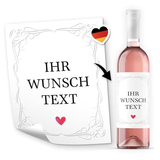 Out of the Blue 713163 - Männerhandtasche aus Filz mit 6 Fächern, ca. 24 x 15 cm 8 8 Flaschenetiketten selbstklebend mit Text personalisiert - Etikett modern schlicht Herz 2 - Flaschen Aufkleber für Wein oder Sekt