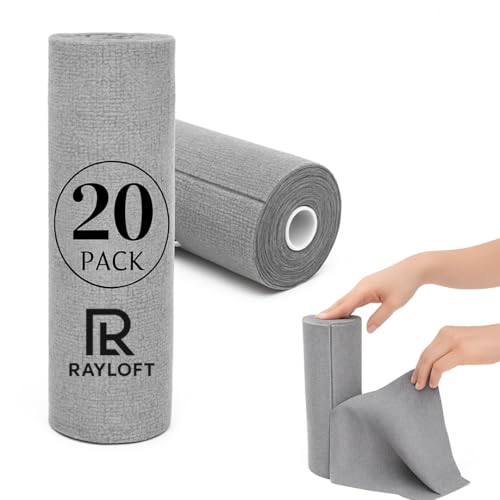 Image of Microfiber Cleaning Cloth Roll - 20 Reusable Washable Pre-Cut Towels | Tear-Away Kitchen Cleaning Cloth for Counters, Glass, Utensils, Appliances, & Home Surfaces - 25x25 cm (1 Pack Gray)