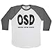 OSD Obsessive Surfing Disorder Unisex Baseball Long Sleeve Tee White-Asphalt Large