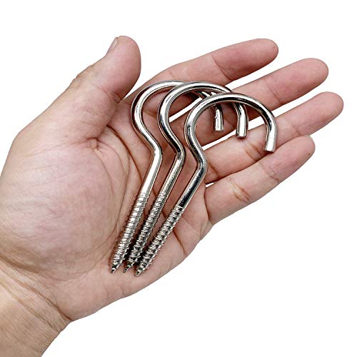 Axe Sickle 4 Inch Heavy Duty Large Screw Hook Ceiling Hook Cup Hook Silver 10 Pcs - Image 3