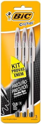 BIC, Kit Enem, Caneta Esferográfica Escrita Fina, Cristal Fina, P...