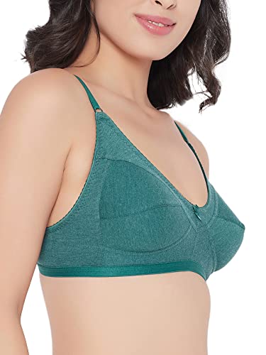 Image of Clovia Women's Cotton Non-Padded Non-Wired Full Cup M-Frame Bra (BR0185T17 Green 36B)