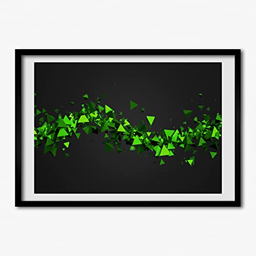Tableau moderne 70x50 cm Tulup cadre en bois fin géométrique
