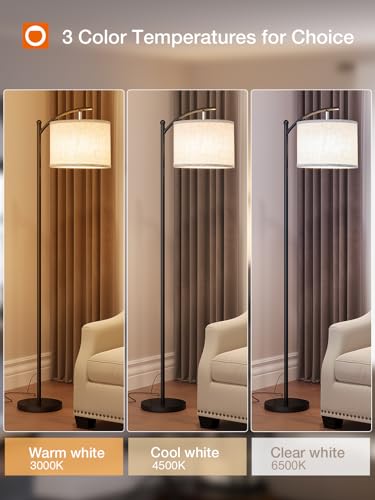 Addlon GJYNF-832 Floor Lamp For Living Room With 3 Color Temperatures, Standing Lamp With Linen Lampshade thumb #4