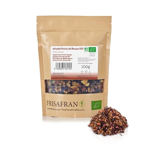 FRISAFRAN | Infusión de Frutos del Bosque Ecológico | Relajante | Rico en Vitaminas | 100g | Té frutos del bosque | Frutos del bosque infusión