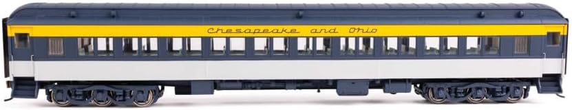 Walthers Proto 920-17603 HO Scale 82' Pullman-Built Heavyweight Paired-Window Coach - Lighted - Ready to Run - Chesapeake & Ohio (Tri-Color) #715