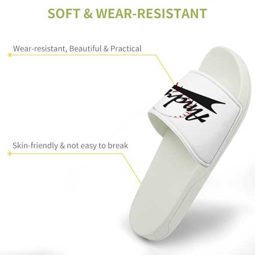 Custom Sports Slides Personalized Slippers - Baseball Sandals Quick Drying Softball Slippers Indoor Outdoor,Gifts for Men Youth Boy (White,Style 16)3