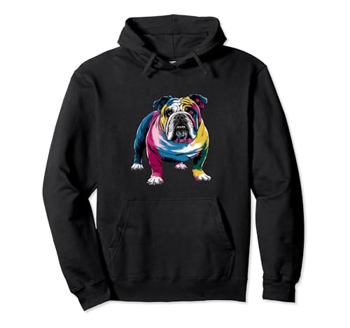 Dog Lover diseña bulldog inglés colorido para hombre Sudadera con Capucha