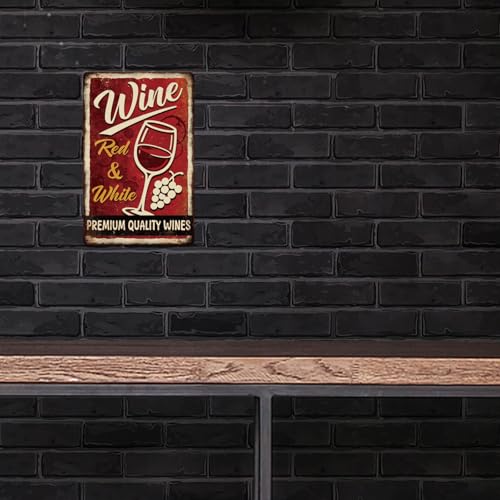 Plaque en métal pour vin graphisme de qualité premium et finition rétro étain