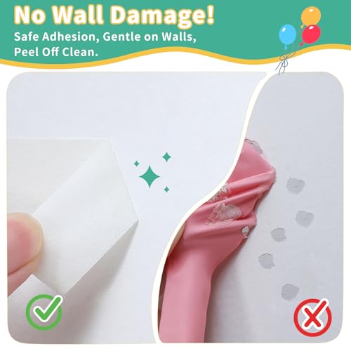 1200 Pieces Adhesive Glue Dots with 131ft Wall Protection Tapes, Protect Your Walls, Removable Double-sided Glue Tapes for Wall Balloon Decoration, Sticky Point Tapes for Crafts, Party, Birthday - Image 3