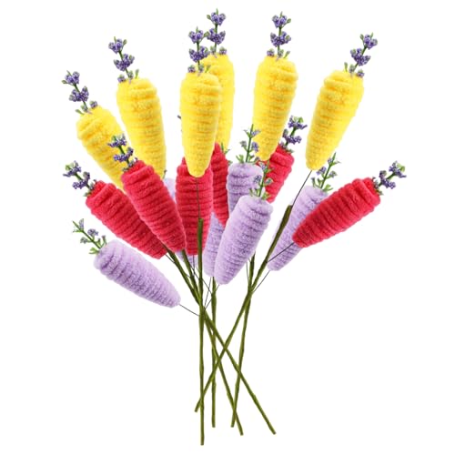 Selecciones De Flores De Pascua: 6 Piezas De Manualidades De Espuma, Coloridas Decoraciones De Zanahoria, Suministros para Manualidades Navideñas, Detalles Florales para Fiestas De Bricolaje