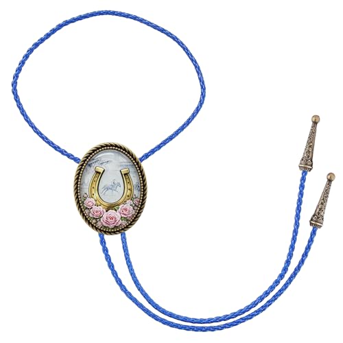 Image of Jeilwiy Bolo Tie for Men Western Cowboy Gothic Bolo Tie Necklace Halloween