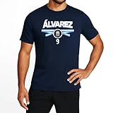 Icon Sports Officially Licensed Argentine Football Association Julián Alvarez Cotton T-Shirt - Unisex Adult - AFA698CT Navy M