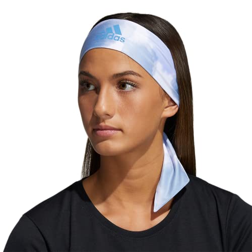 Image of adidas Alphaskin Tie Headband, Ambient Sky /Violet Tone Color Wash, One Size