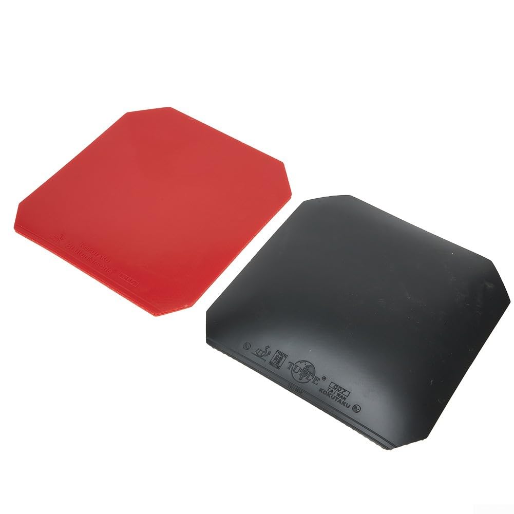 Fast Attack - Gomma per ping pong, spugna dura, velocità e rotazione eccellenti (nero + rosso)