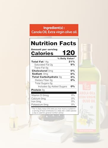 Bake & Tango Canola Oil & Extra Virgin Olive Oil Blend, Ideal for Pizza, Baking and Cooking, Product of Spain, 34 fl oz - Image 3
