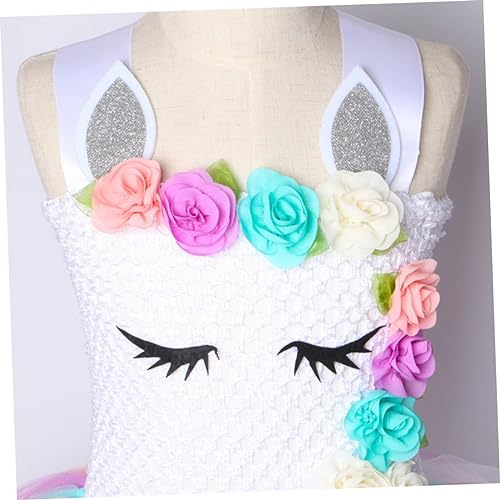 Vestido de tutú de unicornio arcoíris GALPADA para niñas disfraz de Halloween y actuación 4