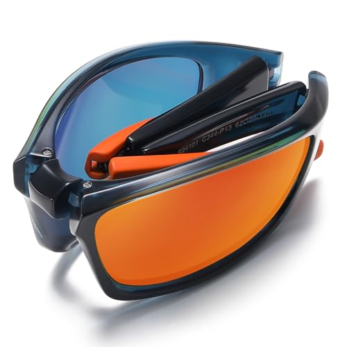 Foldable Polarized Wrap Around Sunglasses For Men - Lightweight Cycling Sports for Fishing Glasses UV Protection3