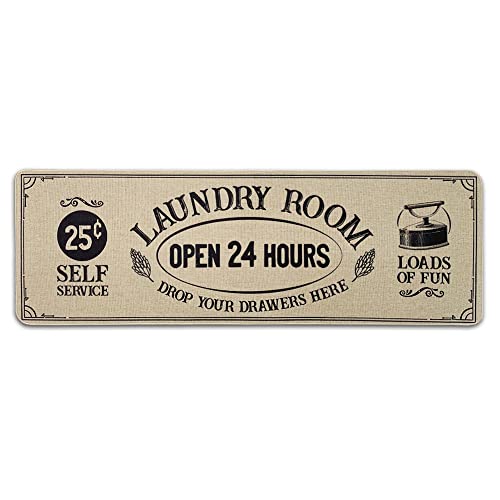 youyoutian, Laundry Room Rugs Cushioned Anti Fatigue Non Skid Waterproof Laundry Runner, Decorative Laundry Mats Farmhouse Style for Laundry Room Floor