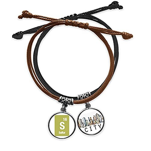 Bracelet soufre en cuir et corde chaîne main bijoux sciences