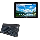 BoxWave Keyboard Compatible with Verizon Ellipsis 10 - SlimKeys Bluetooth Keyboard - with Backlight, Portable Slim LED 7 Colors - Jet Black