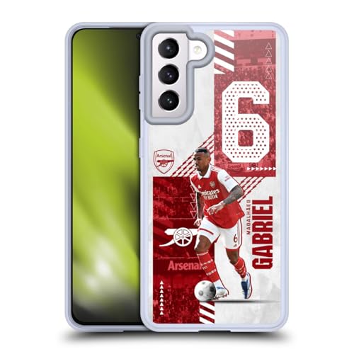 Funda Samsung S21 5G del Arsenal FC que protege de golpes con el estilo de Gabriel Magalhães
