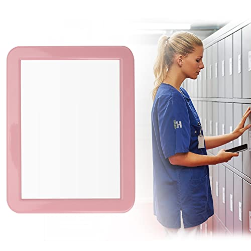 LHCDQSKCW Espejo Magnético de 5 x 7 Pulgadas, Espejos Magnéticos de Maquillaje para Armario de Oficina, Taquilla Escolar, Taquilla de Gimnasio, Refrigerador, Baño, Caja de Herramientas (Rosa)