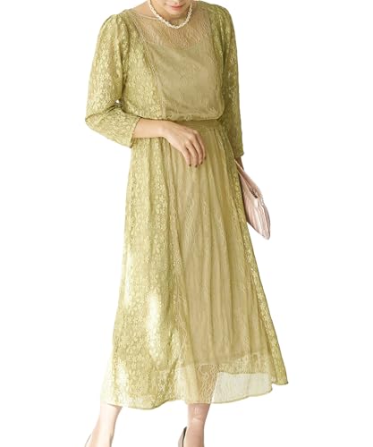 【一部店舗限定】【Mon E’toile】【結婚式にも】レースコンビDRESS