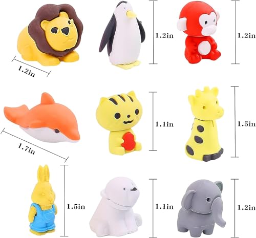 100 Stück Radiergummi Kinder Eraser Radierer Radiergummis in Form von Tieren Radierer Spielzeug Radiergummi Bunt Radiergummis für Kinder Puzzle-Spielzeug Gastgeschenk Geschenke für Geburtstag Party
