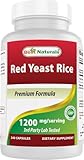 Best Naturals Red Yeast Rice 1200mg Per Serving 240 Capsules - Premium Formula - 3rd Party Lab Tested
