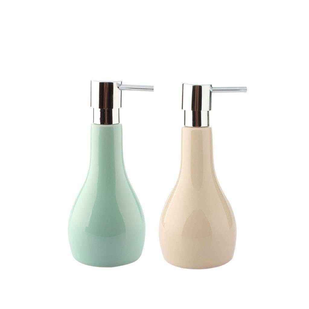 Europejska kreatywna ceramiczna łazienka Dozownik mydła jest odpowiedni do kuchni i łazienki(Green+Beige)