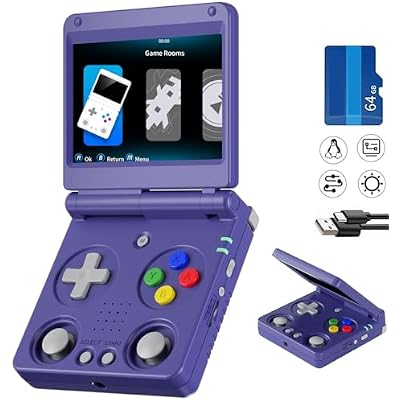 RG34XXSP Retro Handheld Game Console Linux System RG 34XXSP Retro Gaming Console 3.4 "IPS Screen with Linux System 3300mAh Battery with WiFi/Bluetooth 64GB
