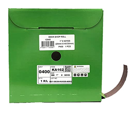 Miniatura 10 de Rollo de lijado de 1" x 50YD, AO, J-wt respaldo de tela de algodón (P80)