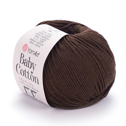 YarnArt Baby Cotton Yarn Knitting Baby Amigurumi Soft 50% Cotton, 50% Acrylic 1.76 Oz, 180.44 Yds (1, 408)