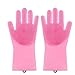 YUZHUKUNGMZ Guantes de Limpieza, Guantes de lavavajillas Cocina doméstica Multi-Color Opciones (16 * 35 cm) Más Terciopelo espesante cálido y Duradero Cocina Impermeable lavandería (Color : Pink)