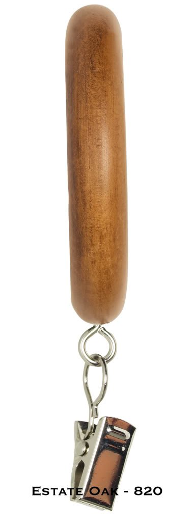 Kirsch Wood Drapery Rings w/Eyelet & Removeable Clip Wood Trends - 1 3/8