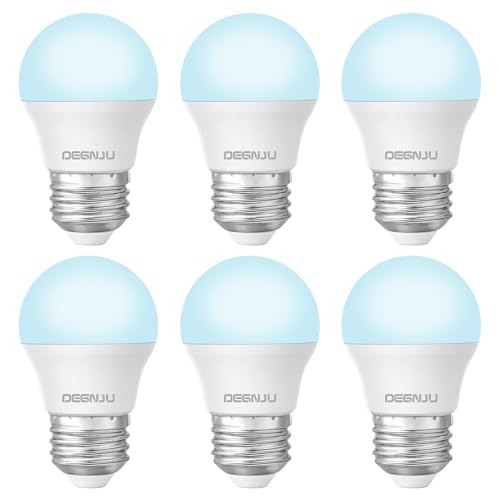 DEGNJU LED Refrigerator Light Bulb, 40W Equivalent, 120V, Fridge Light Bulb 5000K Daylight White, A15 Appliance Bulb 5.5W for Freezer, 650LM, E26 Standard Base, 120V, Non-Dimmable, 6 Pack