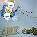 36 Pcs Birthday Party Royal Blue Crown Pattern and Gold Confetti Balloons for Kids Birthday Party, Baby Shower, Festival Party Decorations (Prince Crown Balloons)