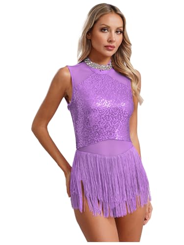 Robe de danse latine confortable avec justaucorps anti-glisse S-XXL