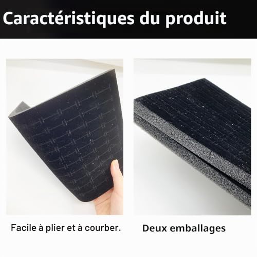 Tingwen 2 Pièce Bijou Boîte De Vitrine Éponge Anneau En Mousse Support Cartes 100 Emplacements 28*18cm (Noir) – vue 4