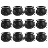 STOBAZA, 12 Stück Mini-Kessel, Schwarz Halloween Schale für Süßigkeiten, Kessel Tassen mit Griff Süßigkeitenhaltertopf für Halloween Partyzubehör