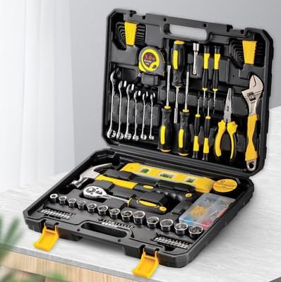Kit de herramientas de 108 piezas con maletín, color amarillo miniatura 2