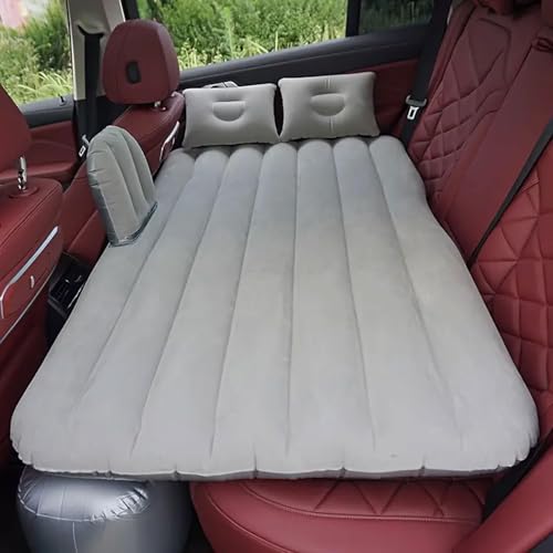 Image of DRUDRAYA Premium Car Inflatable Bed with Pump & 2 Air Pillow | Quick Inflatable Back Seat Bed | Car Inflatable Mattress | Car Bed for Kids, Travel, Camping, Picnic, Pool & Beach | Universal Fit (Grey)