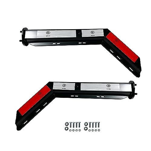 Image of Pair 30.25'' Heavy Duty Black 2.5 inch Bolt Spring Loaded Mud Flap Hanger Angled RH & LH for Semi Truck