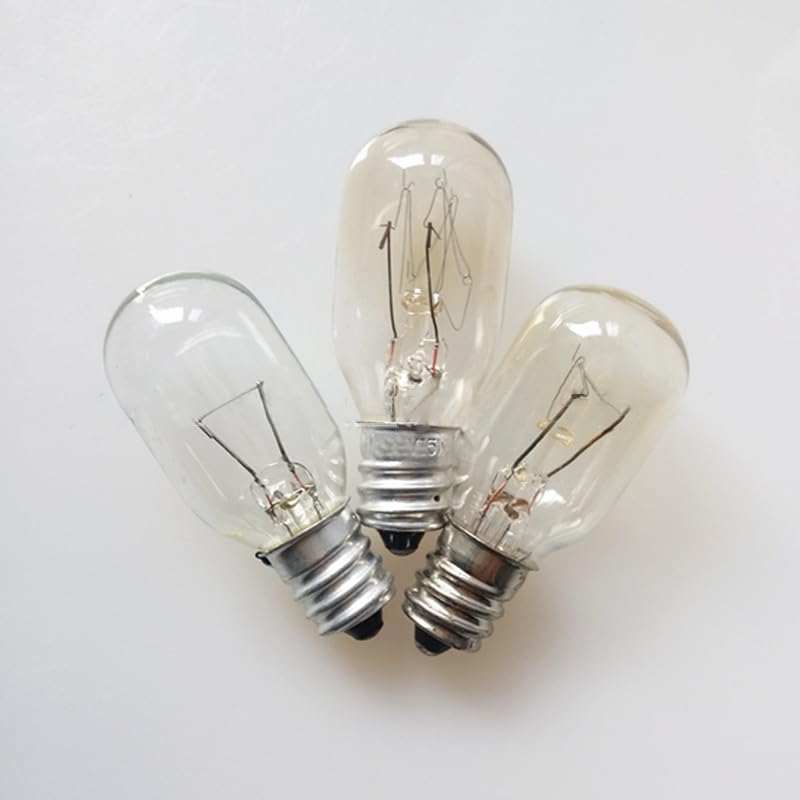 Paquete de 3 bombillas de horno resistentes al calor 300 'C E12 15 W 120 V electrodomésticos microondas sobre estufa campana extractora bombilla de lámpara de lava WE4M305 bombilla secadora bombilla 6