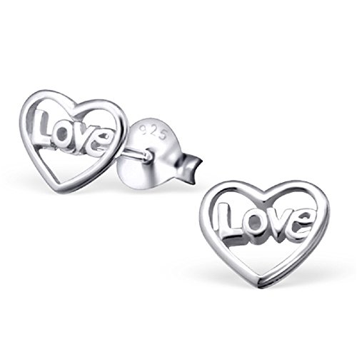 ICYROSE 925 Sterling Silver Small Love Heart Stud Earrings 22293