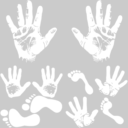 Image of GORGECRAFT 4 Styles 4Pcs Wave Sign Car Bumper Decals White Reflective Waving Hand Car Sticker Waterproof PET Automotive Exterior Decor Stickers for SUV Truck Motorcycle Doors Walls Laptop